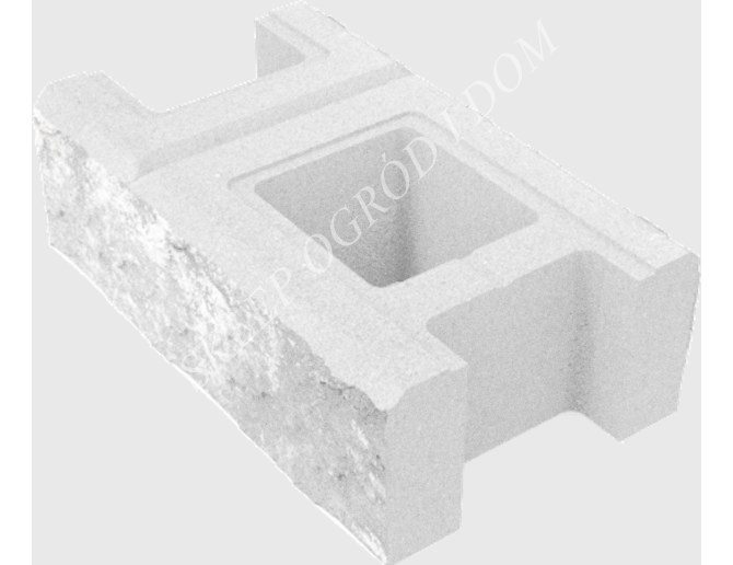 Bloczek łupany podmurówkowy biały 38x22x16cm — Ogrodzenia Oleśnica